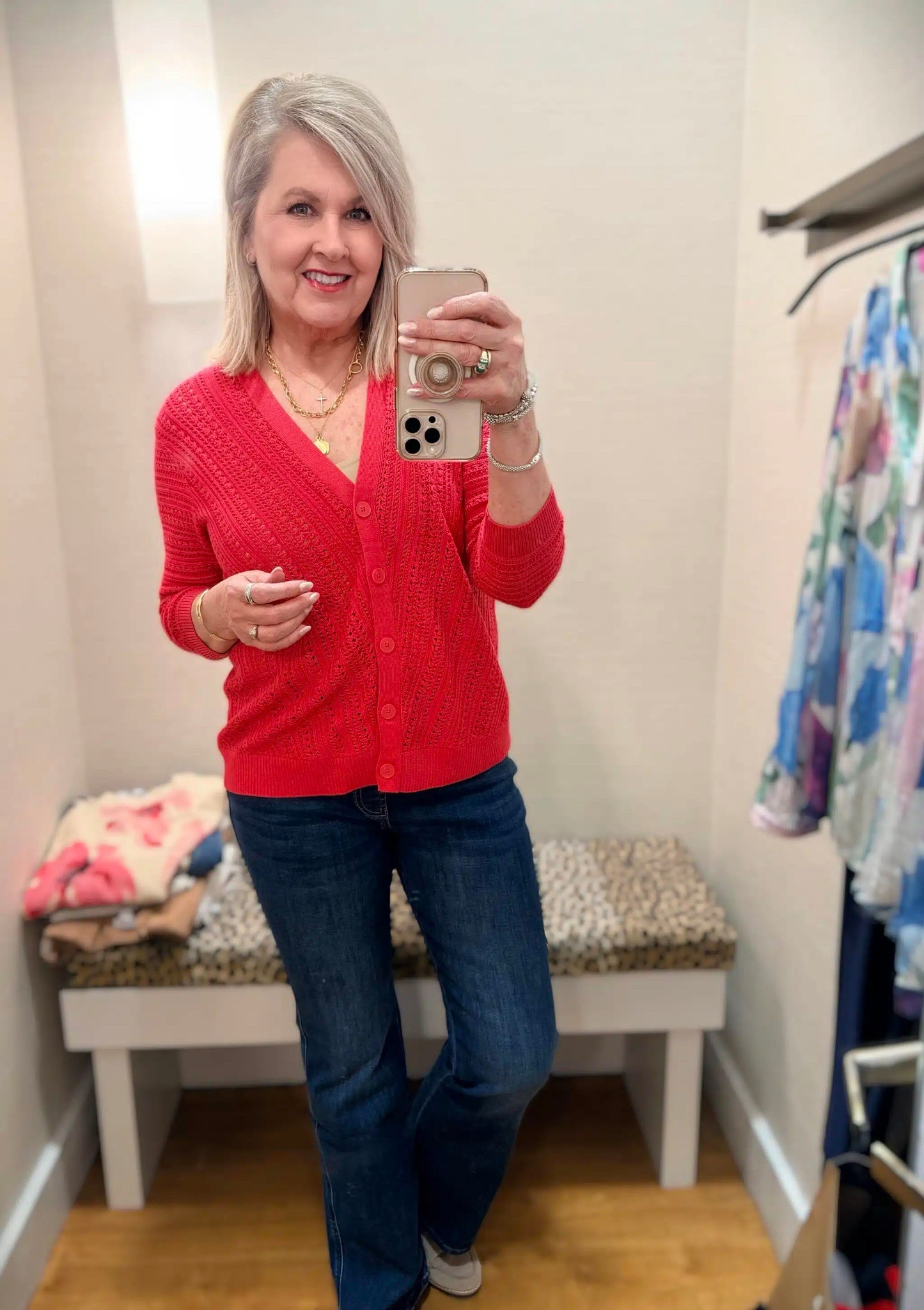 Another great outfit find from Chico’s! My top and jeans are both versatile pieces that can be worn for multiple looks.  My red cardigan is a size 1 and my bootcut jeggings are a .5

#LTKOver40 #LTKWorkwear #LTKootd