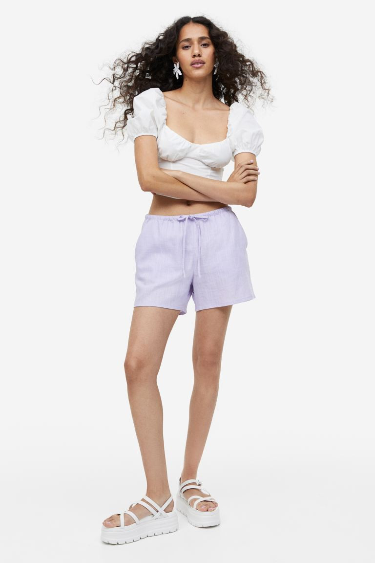 Linen-blend Pull-on Shorts | H&M (US + CA)