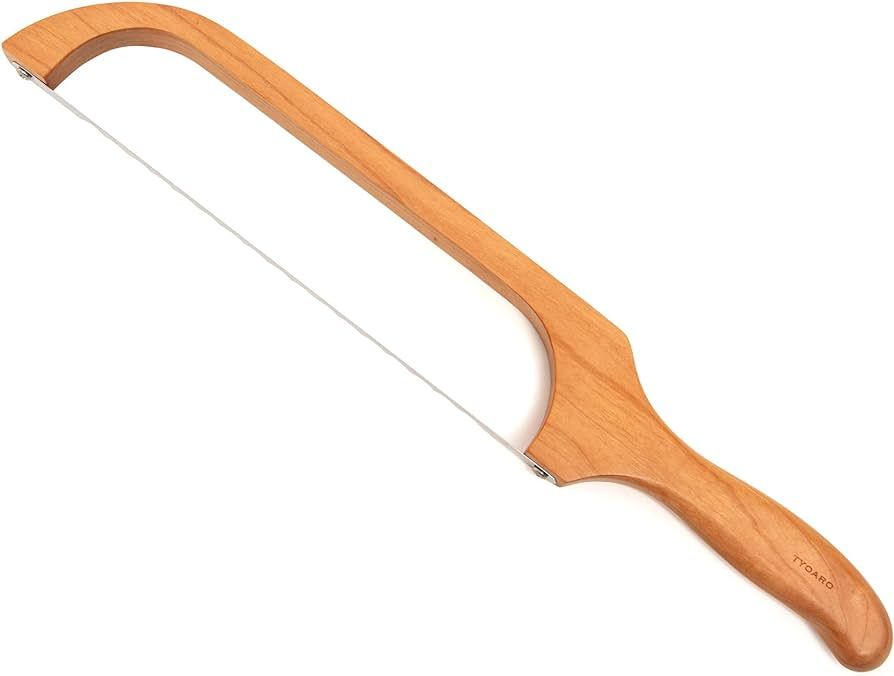 TYOARO Wooden Bread Bow Knife, Cherry (16") - Serrated Sourdough Cutter for Homemade Bagels, Baguett | Amazon (US)