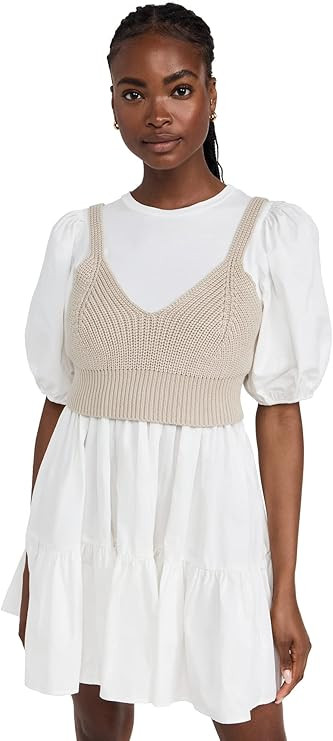 En Saison Women's Raya Mini Dress, Off White, XS at Amazon Women’s Clothing store | Amazon (US)