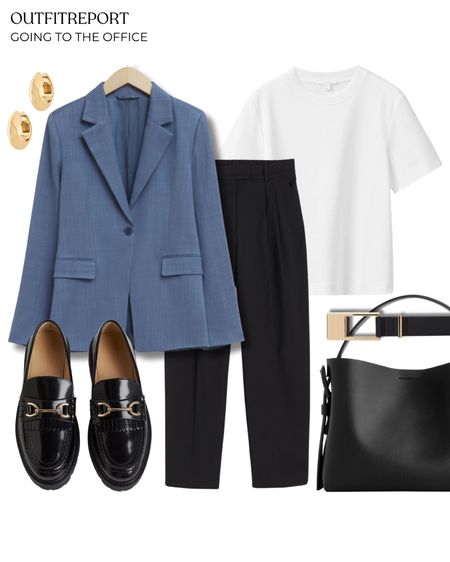 Office outfit white T-shirt black trousers blazer loafers

#LTKworkwear #LTKstyletip #LTKshoecrush