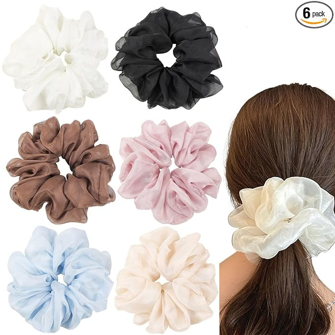 Oversized Scrunchies Jumbo Organza Scrunchies Large Chiffon Scrunchies No Damage Giant Scrunchies... | Amazon (US)