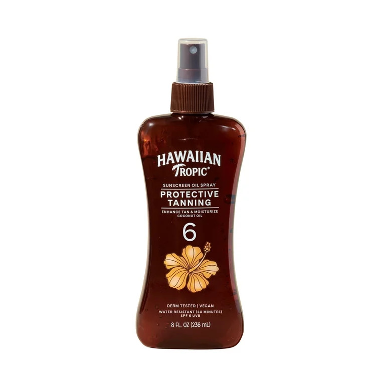 Hawaiian Tropic Island Tanning Sunscreen Oil Spray, SPF 6, Moisturize Coconut Oil, 8 FL OZ | Walmart (US)