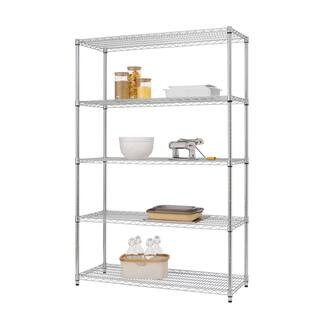 Chrome 5-Tier Steel Wire Shelving Unit (48 in. W x 72 in. H x 18 in. D) | The Home Depot