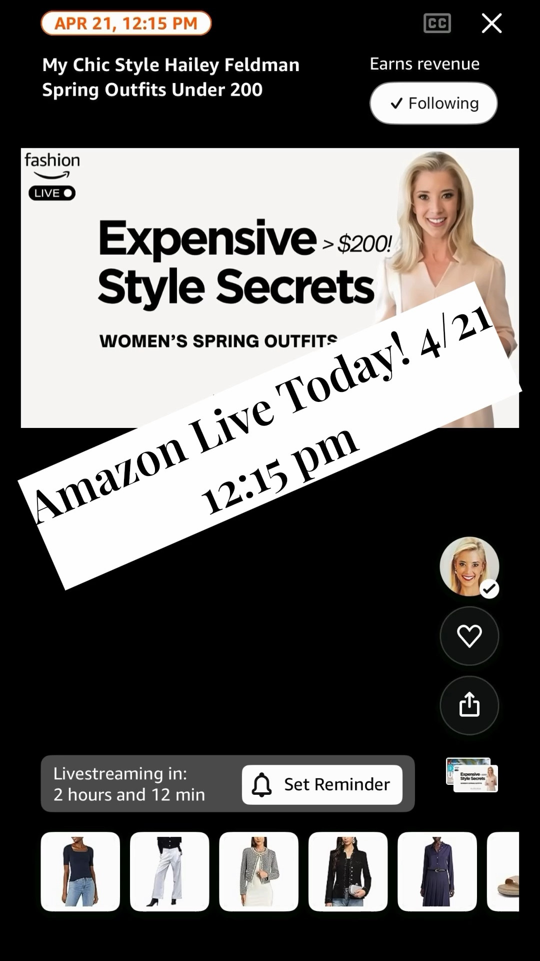 Live on Amazon Live today! https://amazon.com/live/broadcast/800bcfb7-2352-4a0c-b2a2-27ebb9bfa236?tag=haileyfeldman-20&linkCode=ilv&ref_=social

#LTKootd #LTKPetite #LTKvlog