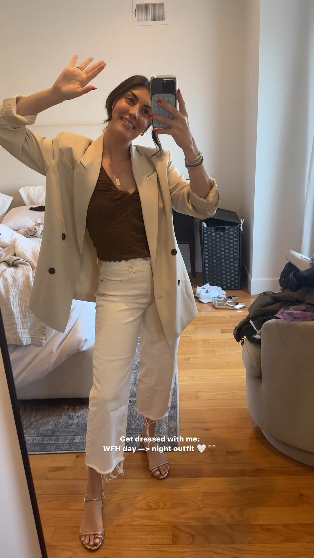 Casual WFH to night outfit 🤎🤍
Sandals are way old from Sam Edelman but linked a few similar styles!

Oversized blazer, sandals, white jeans, Madewell jeans, petite jeans, summer outfit, work outfit, Walmart finds 

#LTKfindsunder50 #LTKVideo #LTKworkwear
