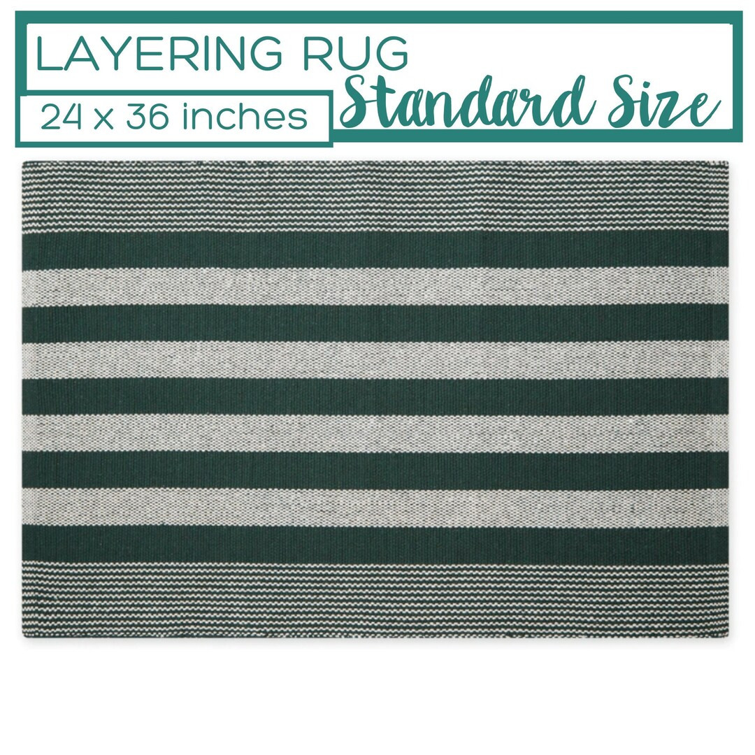 Doormat Layering Rug, Entryway Rug, Striped Rug for Bedroom, Doormat Rug, Buffalo Check, Green Ac... | Etsy (US)