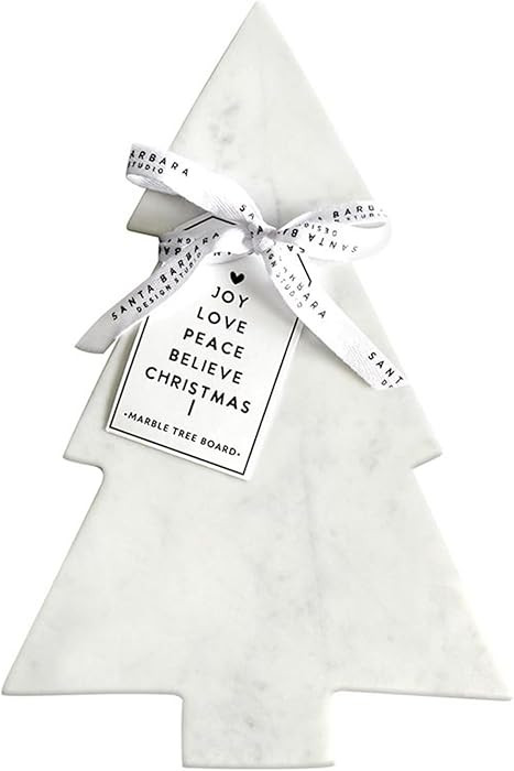 Santa Barbara Design Studio Joy to The World White Marble Christmas Tree Shaped Charcuterie Chees... | Amazon (US)