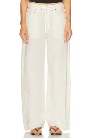 Citizens of Humanity Brynn Drawstring Trouser in Vanilla - Cream. Size 28 (also in 23, 24, 25, 26, 27, 29, 30, 32, 34). | FWRD 