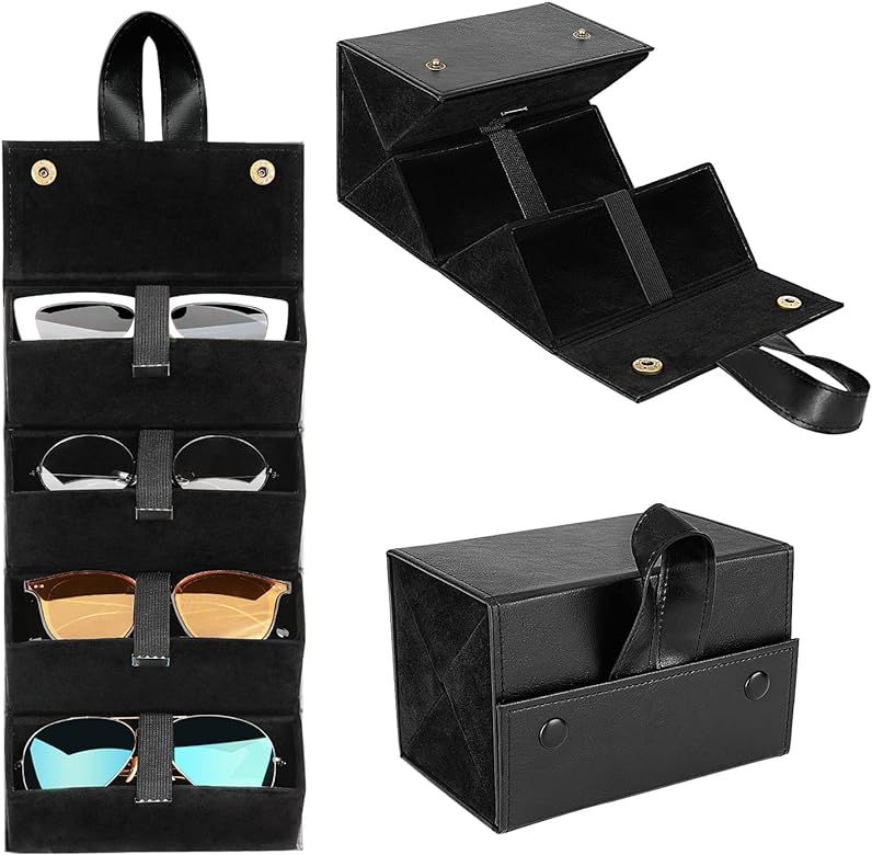 MoKo Sunglasses Organizer with 5 Slots, Travel Glasses Case Storage Portable Sunglasses Storage C... | Amazon (US)
