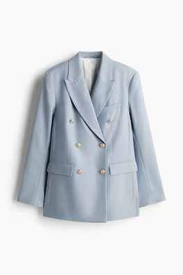 Double-Breasted Blazer - Light blue - Ladies | H&M US | H&M (US + CA)