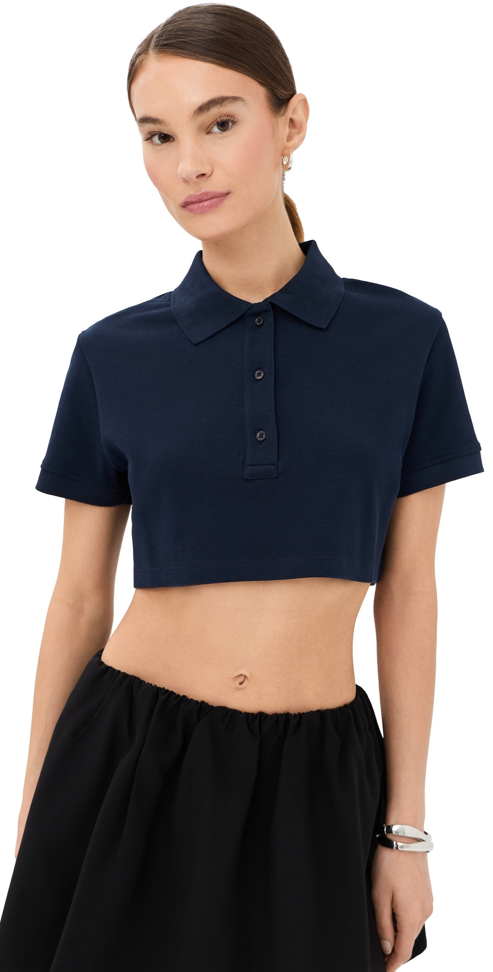 WARDROBE. NYC Crop Polo Top Navy M | Shopbop