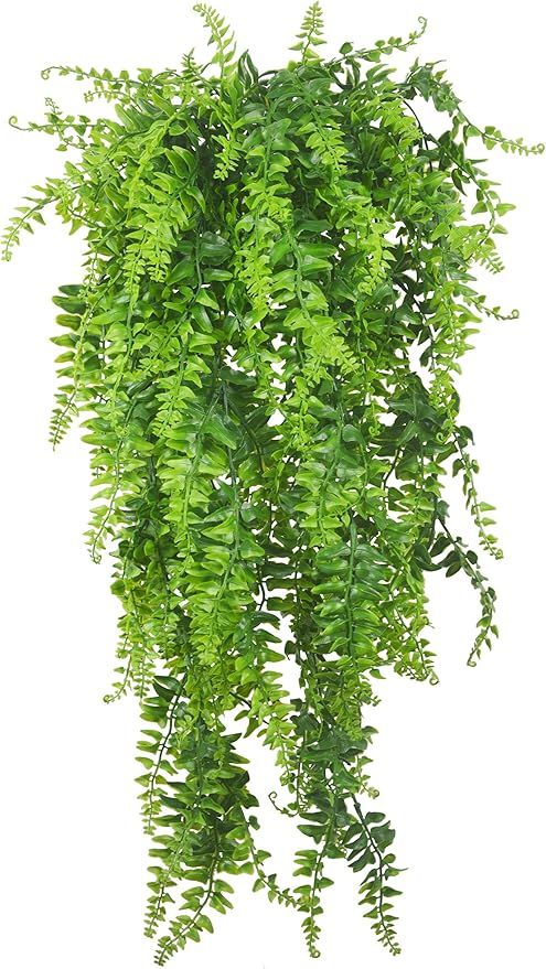 Artificial Plants Vines Ferns Persian Rattan Fake Hanging Plant Faux Hanging Boston Fern Flowers ... | Amazon (US)