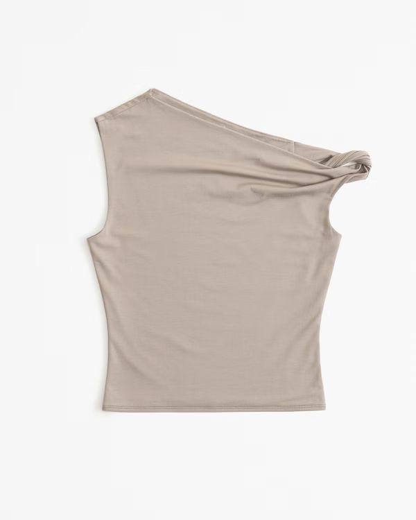 Asymmetrical Cotton-Modal Twist Top | Abercrombie & Fitch (US)