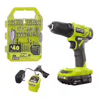RYOBI ONE+ 18V Cordless 3/8 in. Drill/Driver Kit with 1.5 Ah Battery, Charger, and Drill and Impa... | The Home Depot