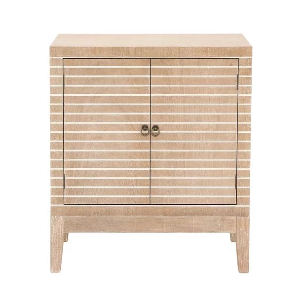 Decmode - Contemporary 36 X 30 Inch Wooden Cabinet With Stripes | Walmart (US)