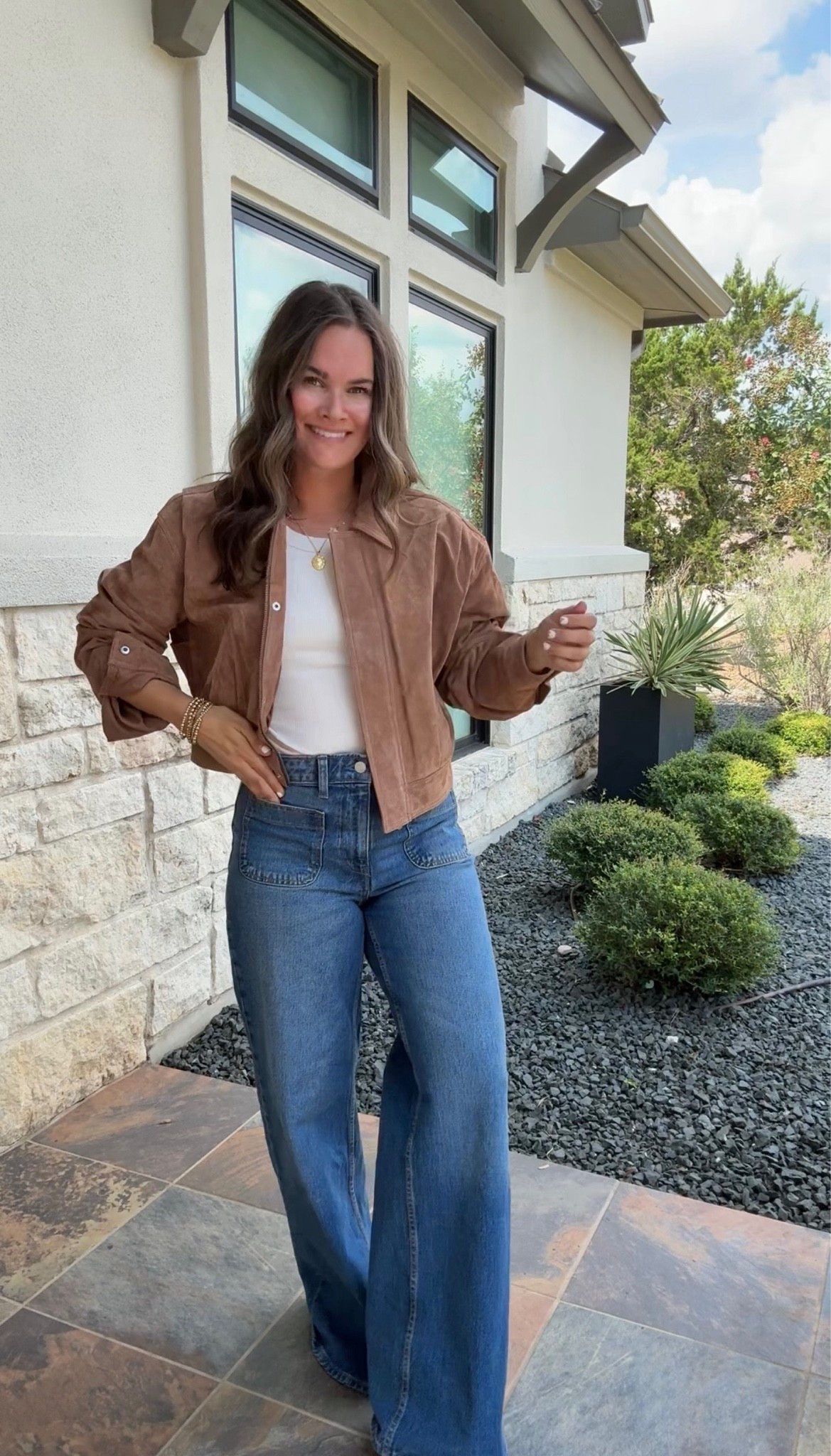 The suede jacket trend has officially taken over my fall closet. Love it with a simple tank and wide leg denim.

suede jacket, fall jacket trend, brown suede jacket, fall outfit, wide leg jeans, denim outfit, fall layers, trending fall fashion, casual fall outfit, brown jacket, everyday fall style, JulieFranks

#LTKdayinmylife #LTKootd #LTKSeasonal
