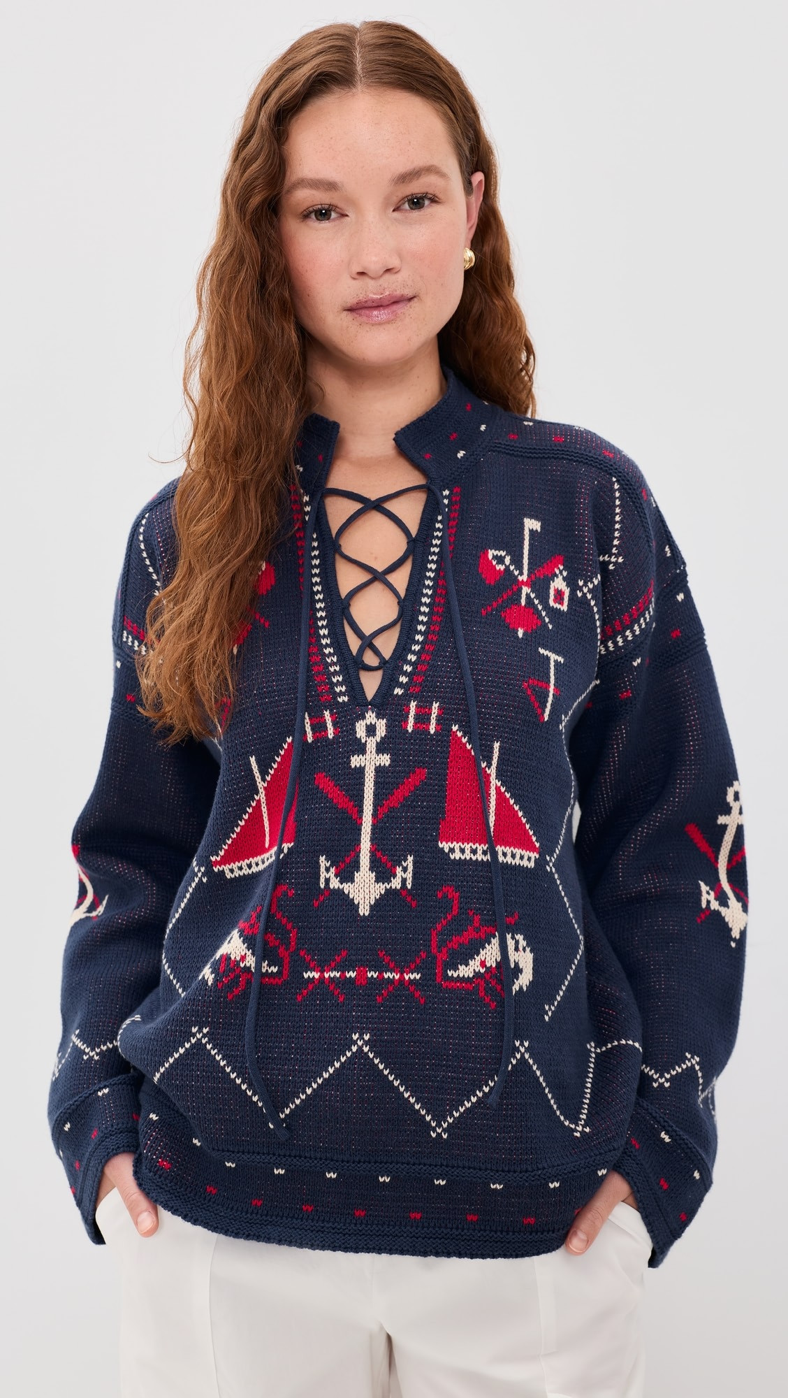 The Fisherman Lace Up Pullover | Shopbop
