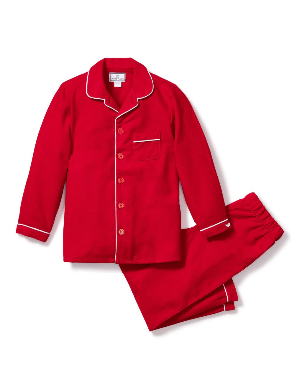 Children's Classic Red Flannel Pajamas | Petite Plume