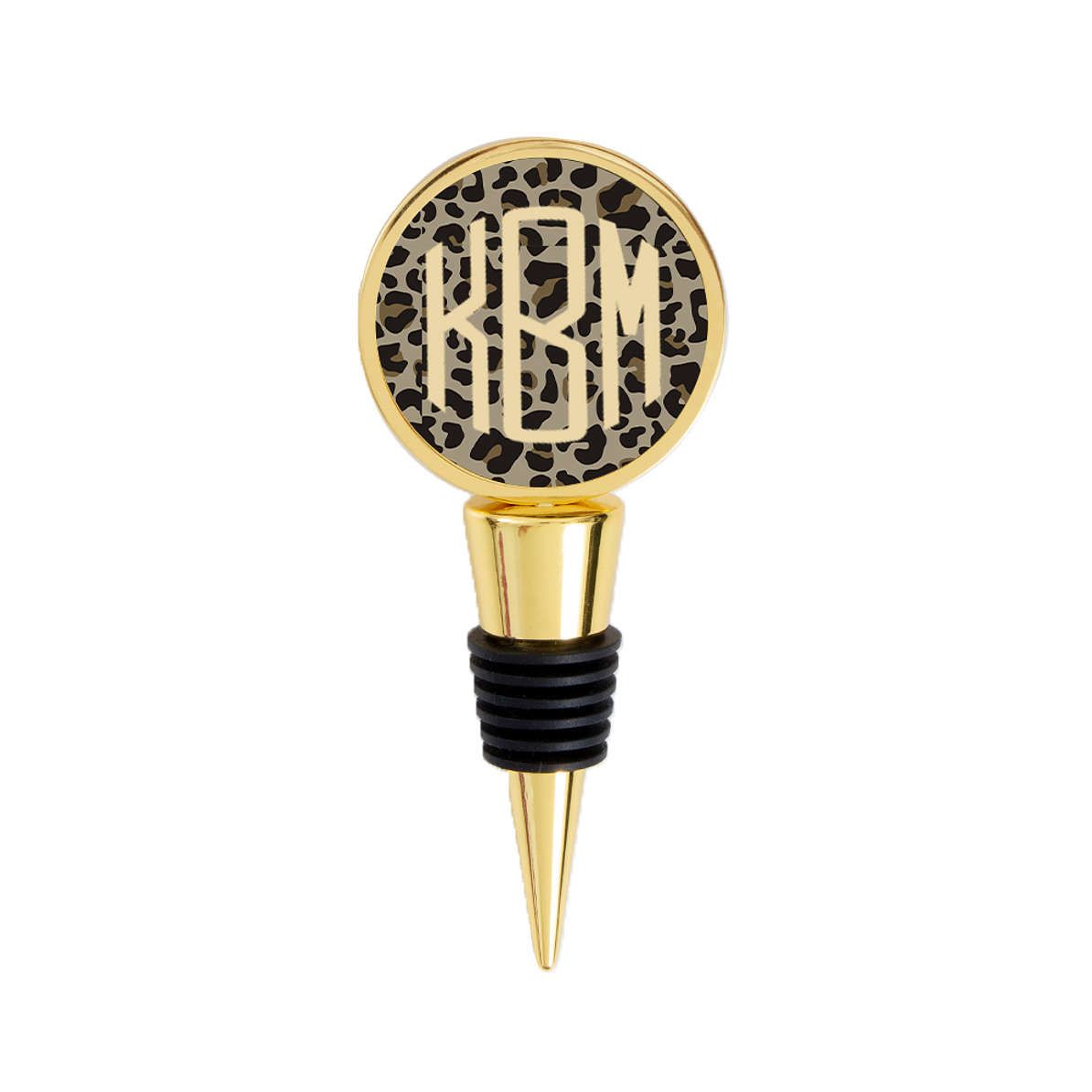 Monogrammed Leopard Wine Stopper | Marleylilly