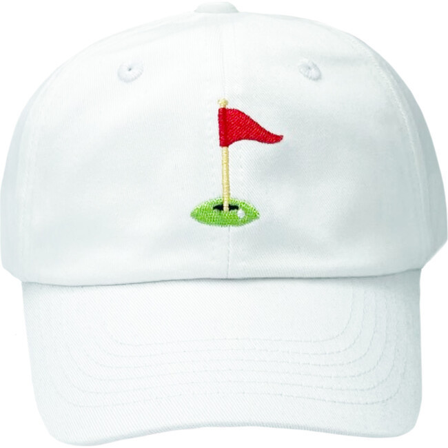 Golf Flag Baseball Hat, White | Maisonette