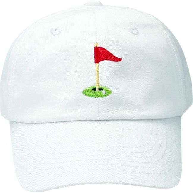 Golf Flag Baseball Hat, White | Maisonette