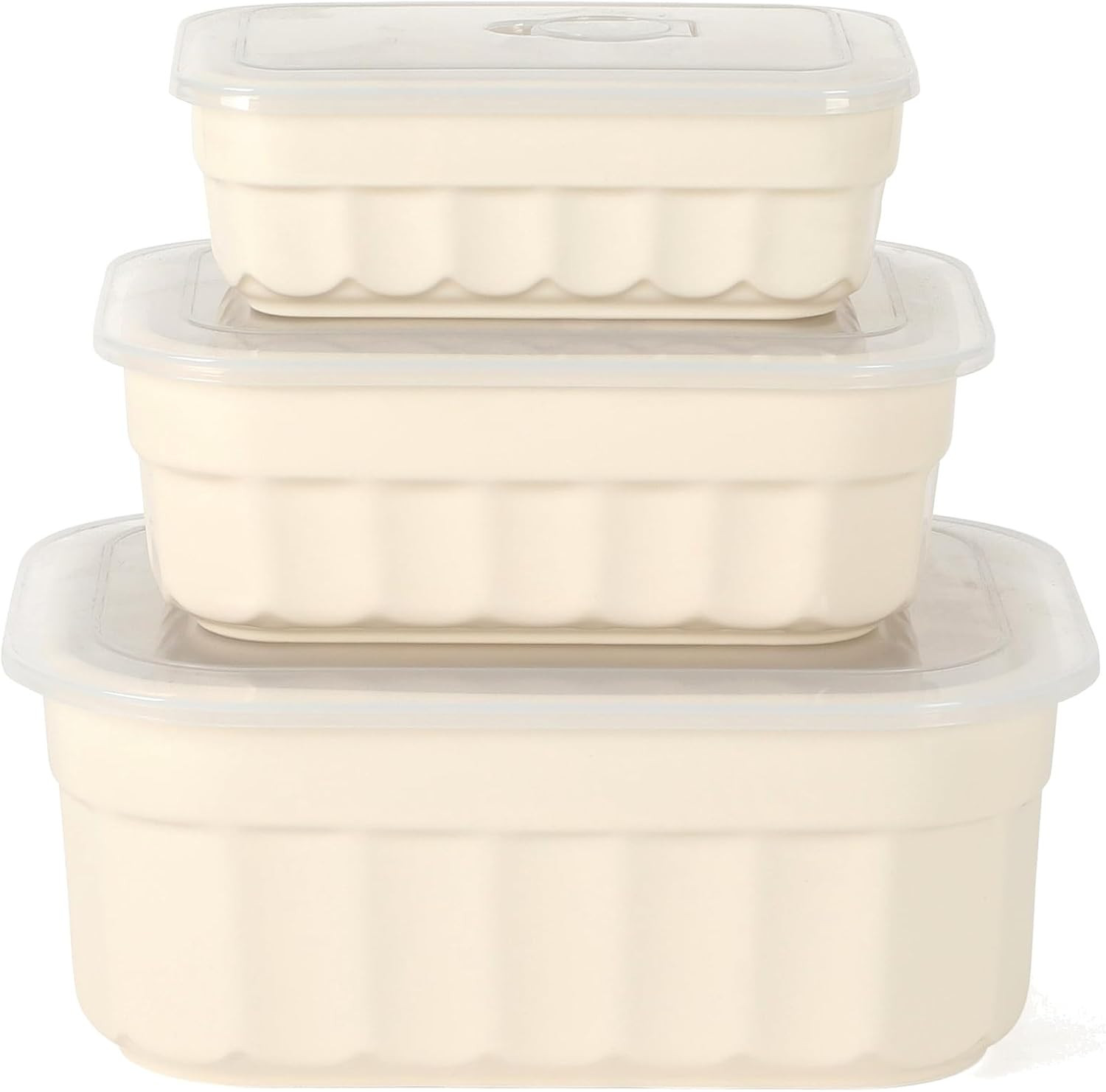 Martha Stewart Broadbrook 6 Piece Stoneware Meal Prep Container Set with Lids, Rectangular Food Storage & Bakewar |Oven, Refridgerator, Microwave, Dishwasher Safe | Amazon (US)