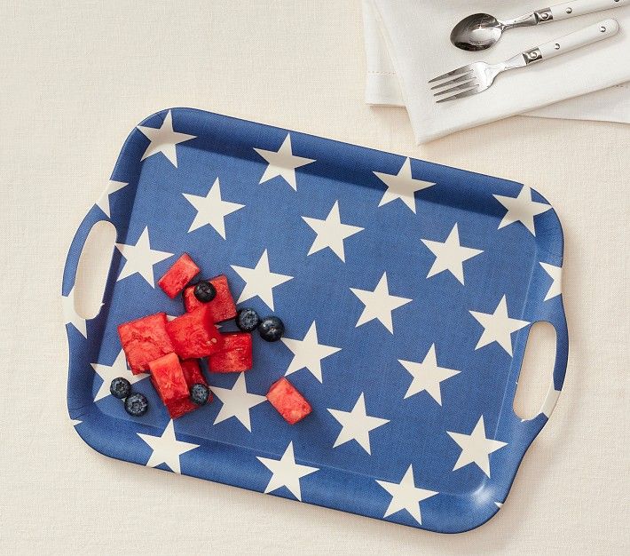 Hamptons Navy Star Reusable Bamboo Tray | Pottery Barn Kids