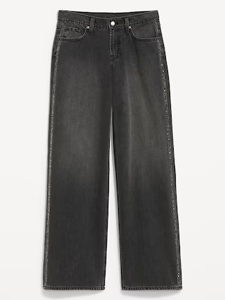 Low-Rise Baggy Wide-Leg Embellished Jeans | Old Navy (US)