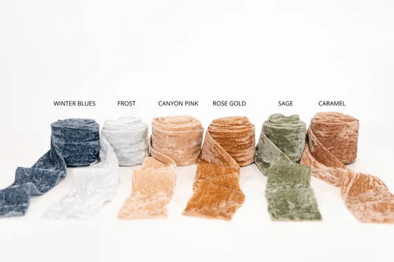 Velvet Ribbon / Raw Edge Velvet Ribbons / Wedding Bouquet Ribbons / Handmade Velvet Ribbons / Bul... | Etsy (US)