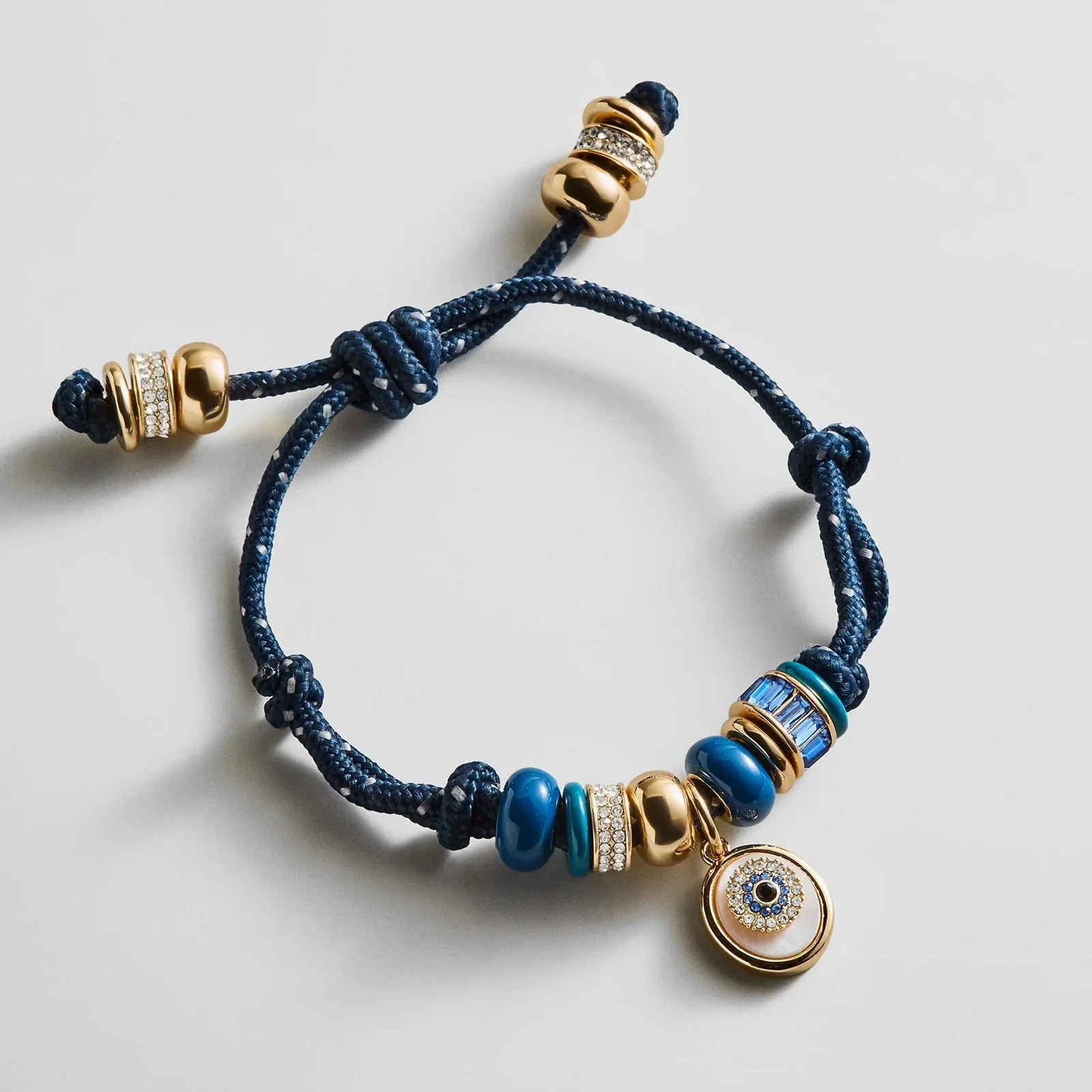 Eye Candy Evil Eye Paracord Bracelet - Navy | BaubleBar