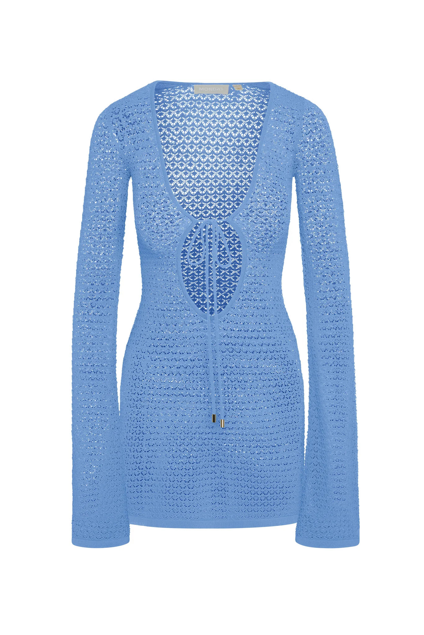 Montego Mini Tie Dress - Azure Lace Crochet | Monday Swimwear