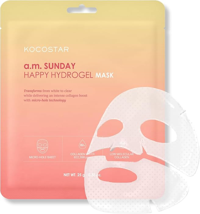 KOCOSTAR Norwegian Collagen Hydrogel Mask | Patented Bio-Collagen Overnight Real Deep Mask with H... | Amazon (US)