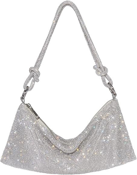 oexe Rhinestone Purse Sparkly Bag Diamond Purses for Women Hobo Bag Upgrade Evening Prom Rhinesto... | Amazon (US)