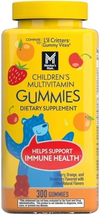 Children’s Multivitamin Gummies 300 Ct – Assorted Fruit Flavors, Essential Daily Vitamins for... | Amazon (US)