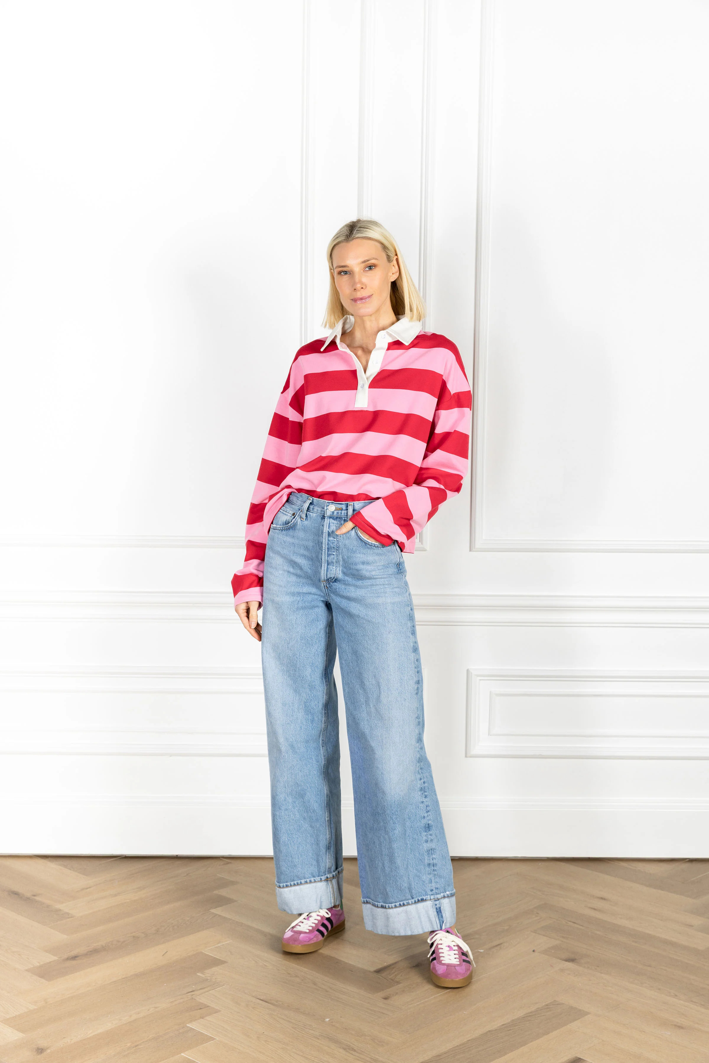 Valentine Stripe Cotton Rugby Shirt | La Vie Style House