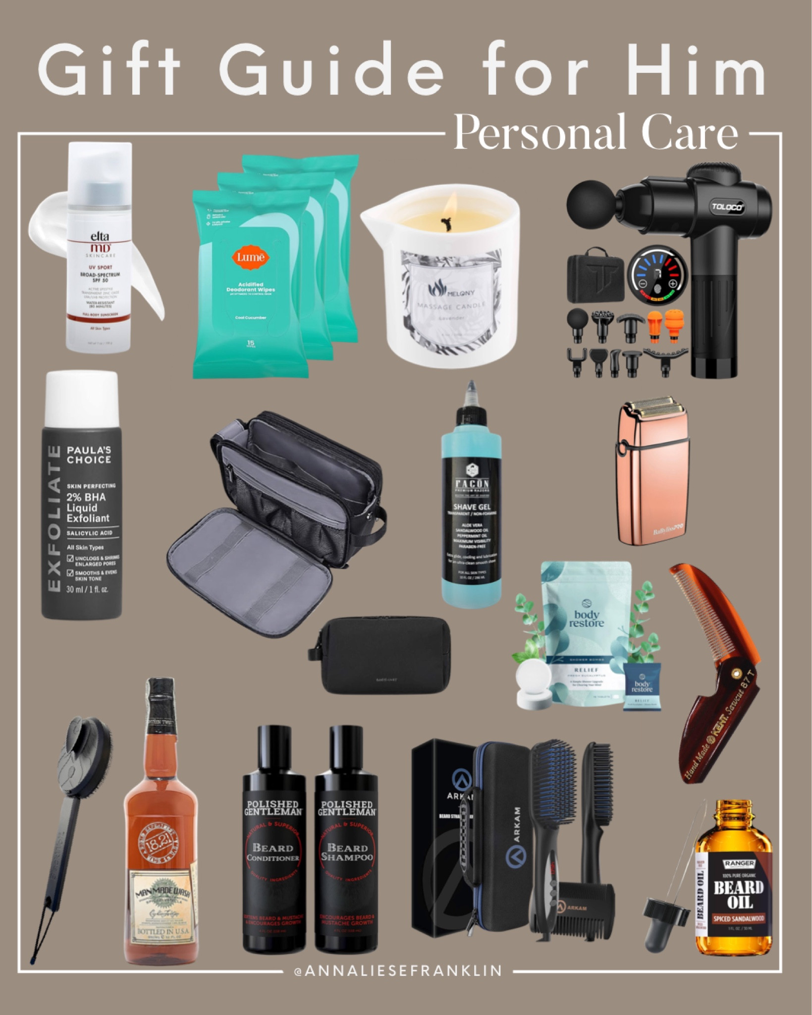 Gift guide for him • gifts for him • personal care gifts • beard care gifts • massager • shaving gel • men’s grooming products • skincare for men 

#LTKmens #LTKGiftGuide #LTKHoliday