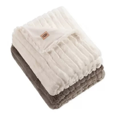 UGG® Glenoak Ribbed Faux Fur Throw Blanket | Bed Bath & Beyond | Bed Bath & Beyond