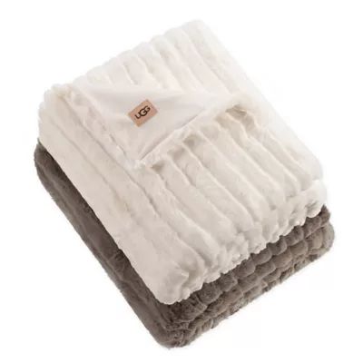 UGG® Glenoak Ribbed Faux Fur Throw Blanket | Bed Bath & Beyond | Bed Bath & Beyond