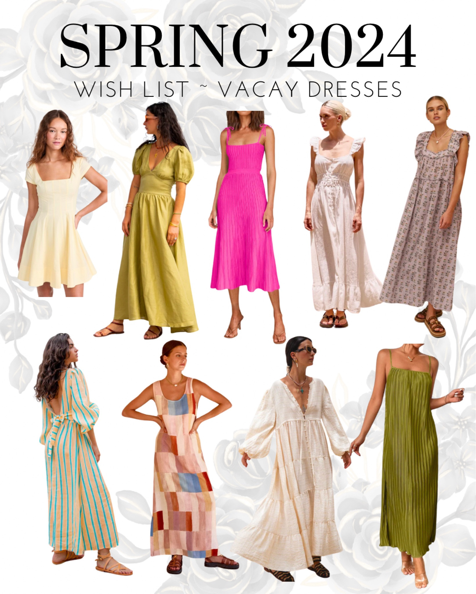 Spring 2024 dresses, spring neutral dresses, vacation style, vacation dresses, black and white dresses, old money dresses, old money style, spring 2024 style, spring 2024 trends

#LTKstyletip #LTKSeasonal #LTKtravel
