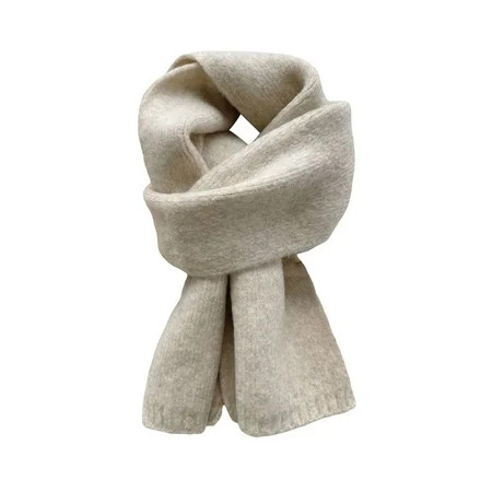 Knitting Scarf Solid Color Thickened Warm Women Scarf Cold Weather Thermal Neck Wrap Casual Outfit Scarf | Walmart (US)