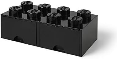 LEGO Brick Drawer, 8 Knobs, 2 Drawers, Stackable Storage Box, Black | Amazon (US)