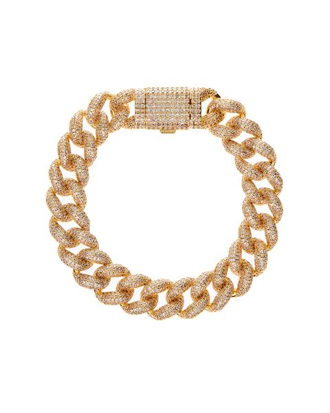 Pave Cuban Link Bracelet- Gold | LUV AJ