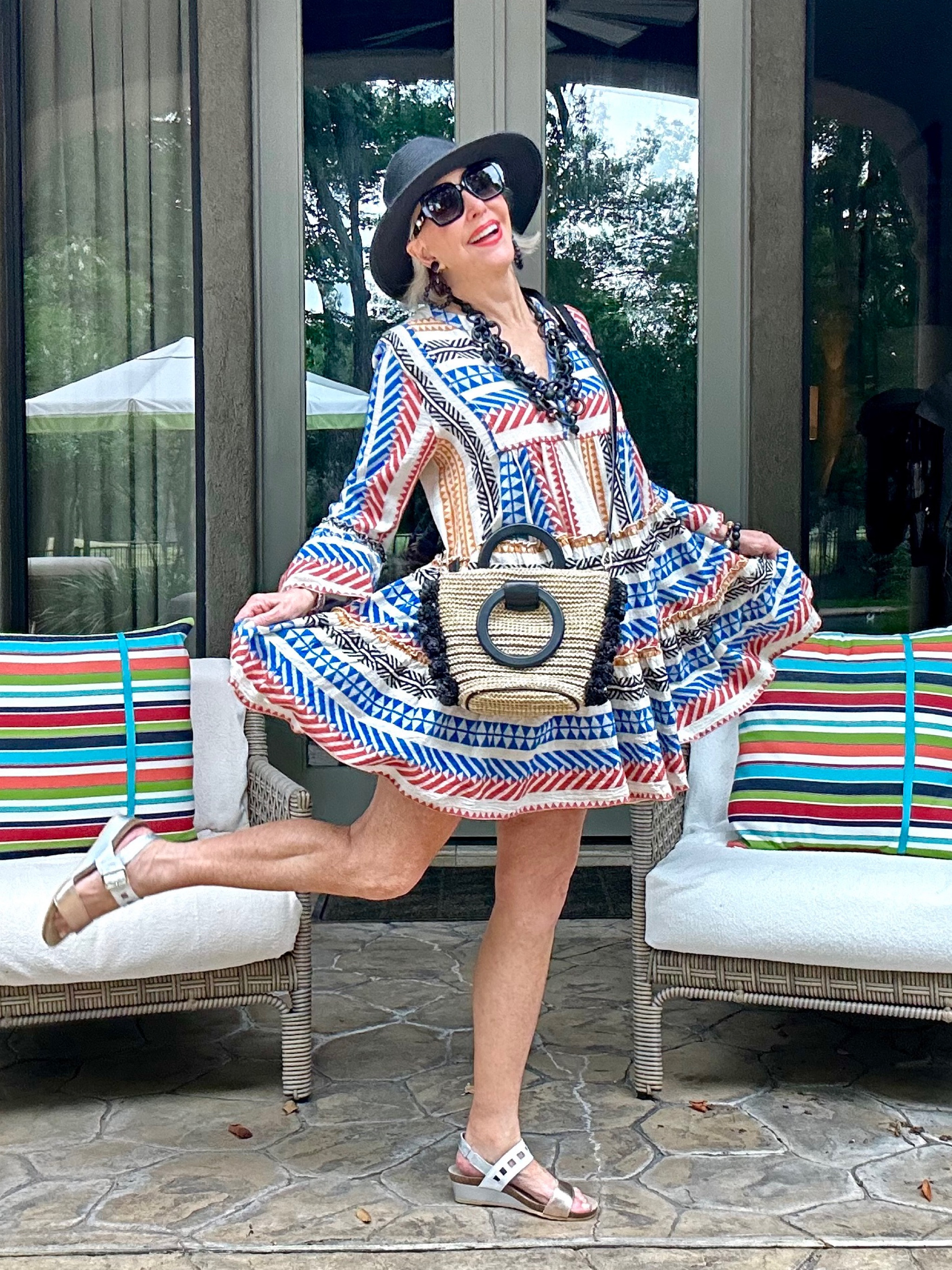 @anthropology dress @amazon hat 
#summerstyle #strawbag #statementjewelry #sandals #springoutfit #skaterdress

#LTKstyletip #LTKtravel #LTKSeasonal