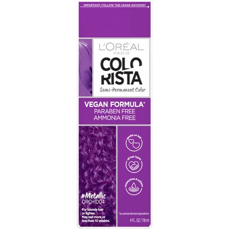 L'Oreal Paris Colorista Semi-Permanent Hair Color, Metallic Orchid, 1 Kit | Walmart (US)