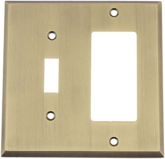 Nostalgic Warehouse 719706 New York Switch Plate with Toggle and Rocker, Antique Brass | Amazon (US)