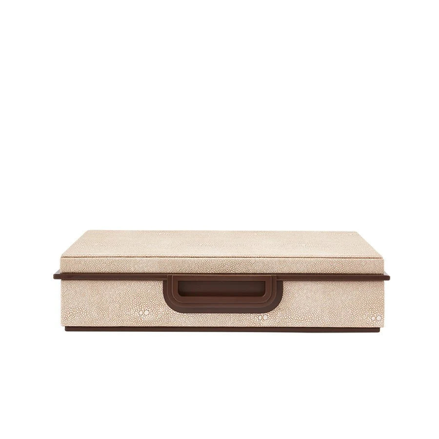Large Ecru Faux Shagreen Box | Addison Ross UK