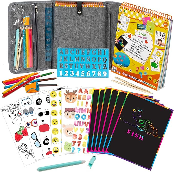 Activity Book for Girls and Boys - Premium Case Includes Large 60-page - 420 Stickers, Rainbow Sc... | Amazon (UK)