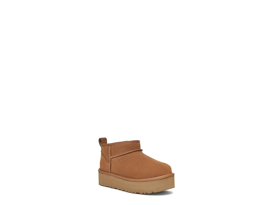 UGG Kids Classic Ultra Mini Platform (Little Kid/Big Kid) Girl's Shoes Chestnut : 3 Little Kid M, Suede/Wool | Zappos