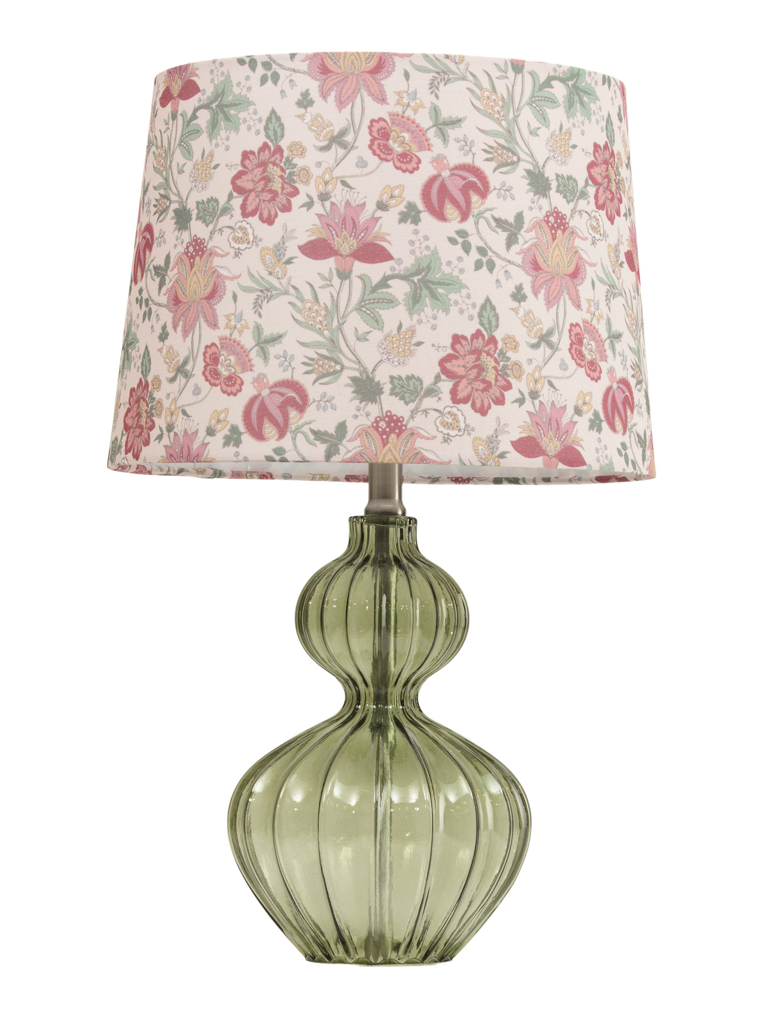 24in Floral And Glass Table Lamp | TJ Maxx
